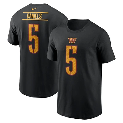 T-shirt Nike pour homme avec nom et numéro de joueur Jayden Daniels Washington Commanders noir