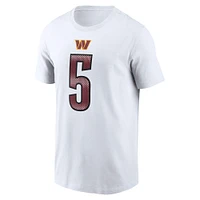 T-shirt Nike Jayden Daniels pour homme avec nom et numéro des Washington Commanders blanc