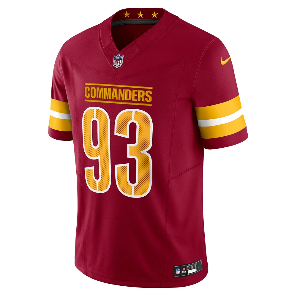 Nike Jonathan Allen pour hommes Bourgogne Washington Commanders Vapor F.U.S.E. Maillot limité