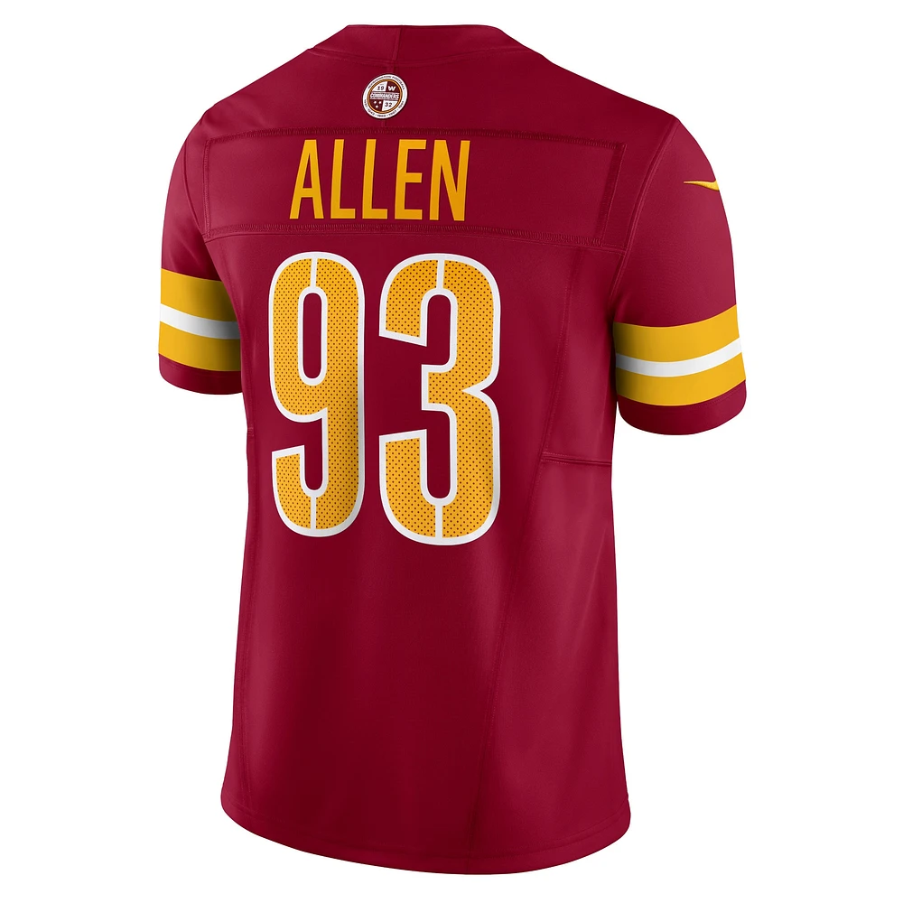 Nike Jonathan Allen pour hommes Bourgogne Washington Commanders Vapor F.U.S.E. Maillot limité