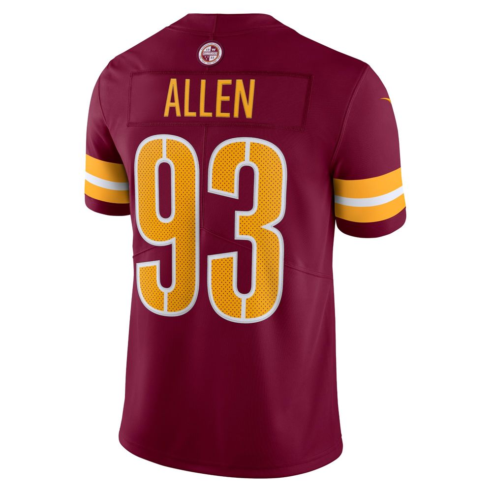 Men's Nike Jonathan Allen Burgundy Washington Commanders Vapor Limited Jersey