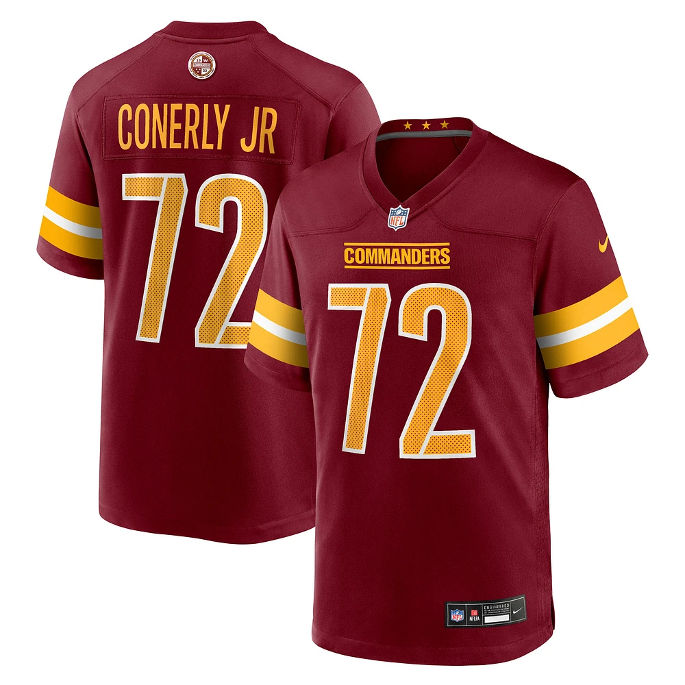 Maillot Nike Josh Conerly Jr. bordeaux pour homme, Washington Commanders, choix de premier tour la draft NFL 2025
