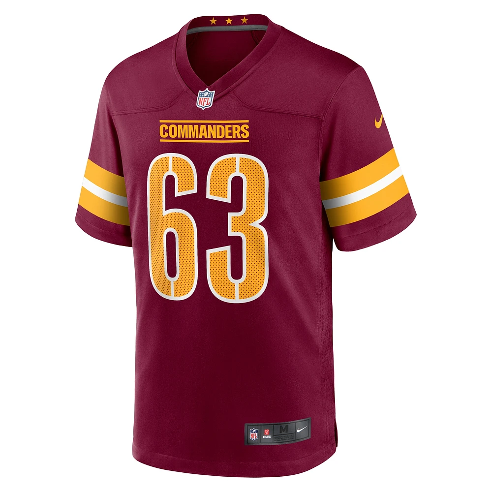 Maillot de joueur Nike Washington Commanders Game Player pour homme, bourgogne Nick Gates