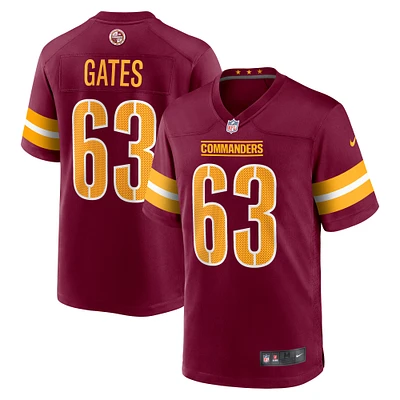 Maillot de joueur Nike Washington Commanders Game Player pour homme, bourgogne Nick Gates