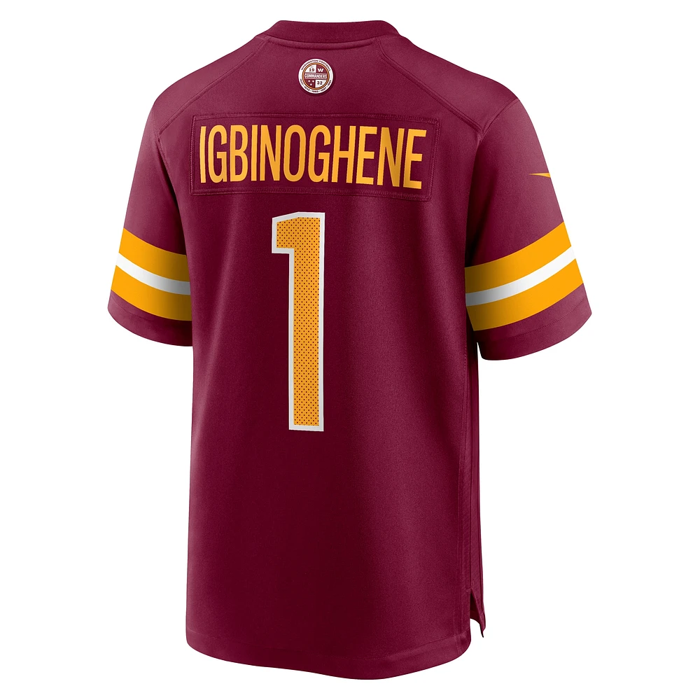 Men's Nike Noah Igbinoghene  Burgundy Washington Commanders Game Jersey