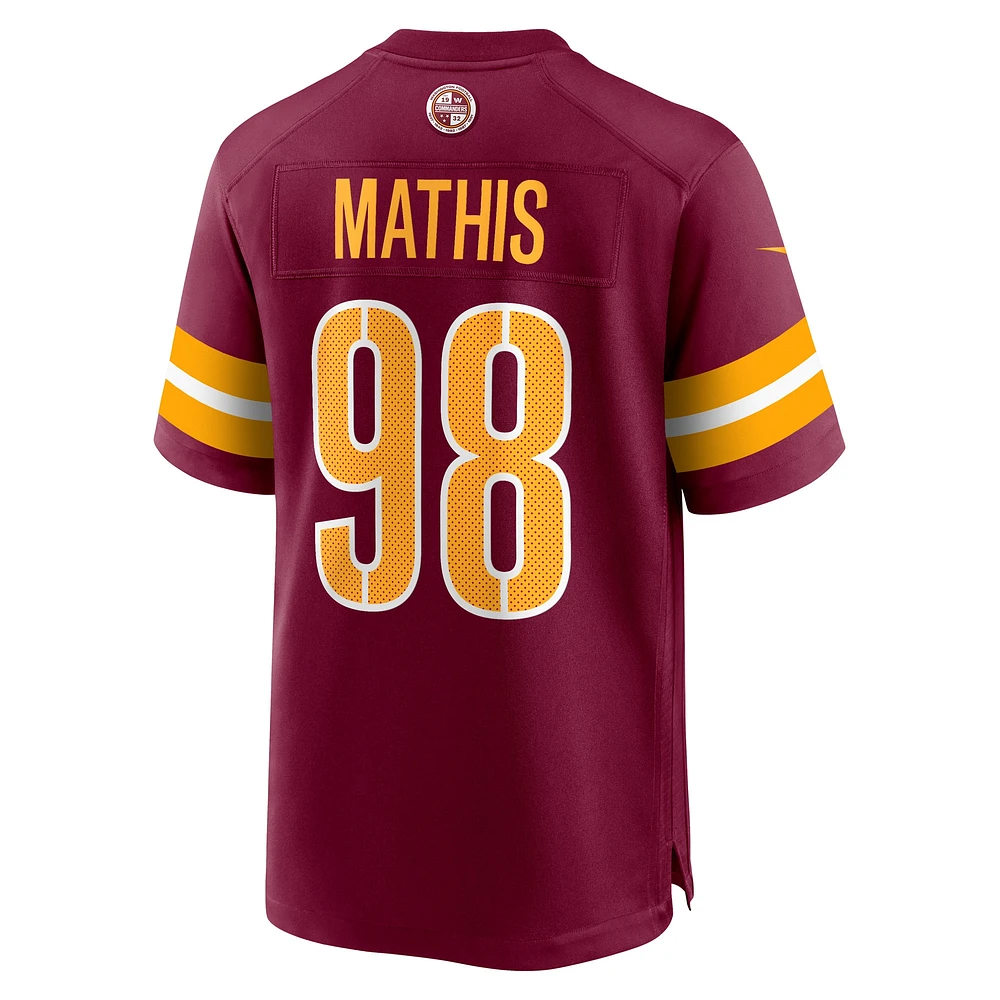 Maillot de jeu Nike Phidarian Mathis pour hommes, bordeaux, Washington Commanders Player Game