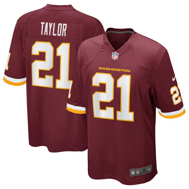 Maillot de match l'équipe joueur retraité football Nike Sean Taylor bordeaux Washington pour hommes