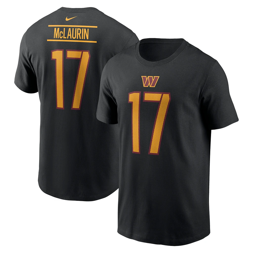 T-shirt Nike Terry McLaurin pour homme, noir, nom et numéro du joueur des Washington Commanders