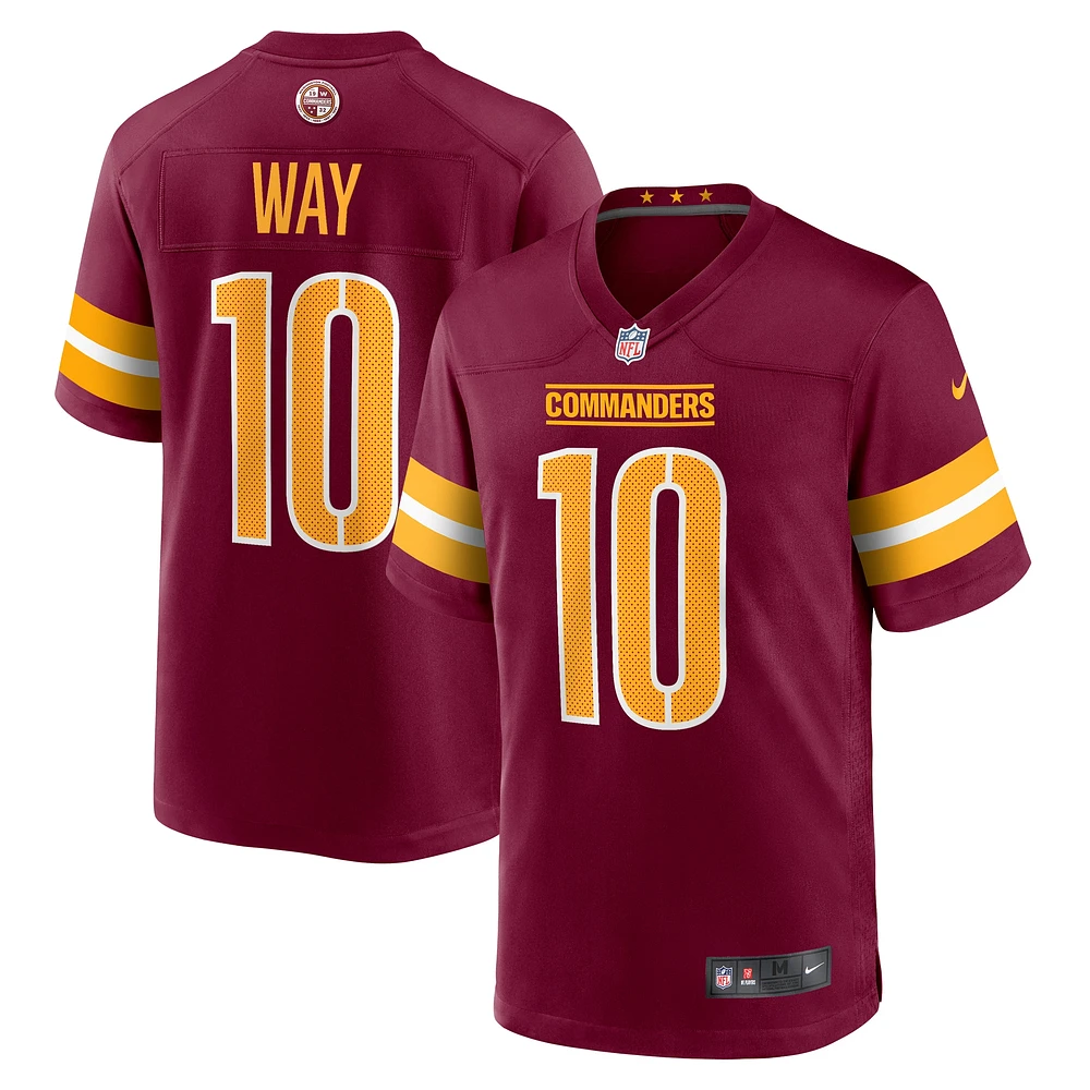 Maillot de match Nike Tress Way Bordeaux pour homme des Washington Commanders