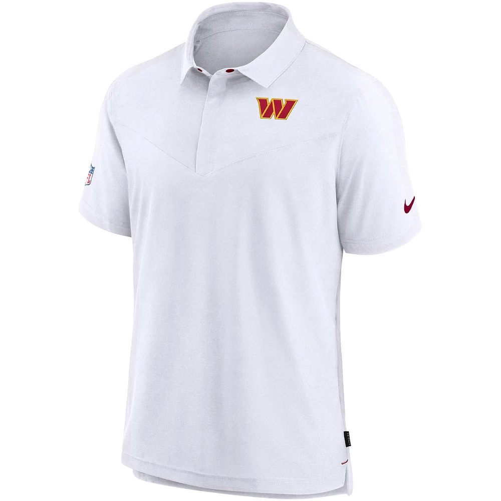 Men's Nike White Washington Commanders Sideline Lockup Performance Polo