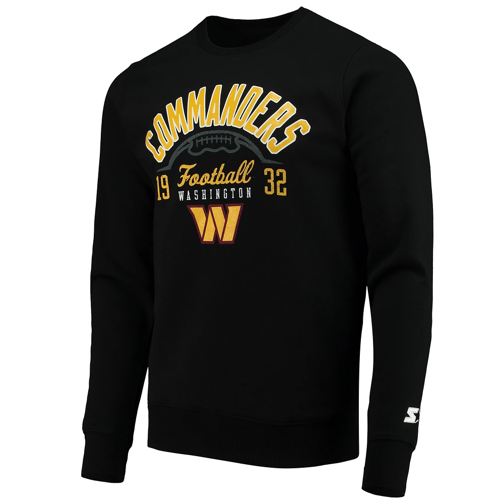 Men's Starter Black Washington Commanders Pullover Sweatshirt