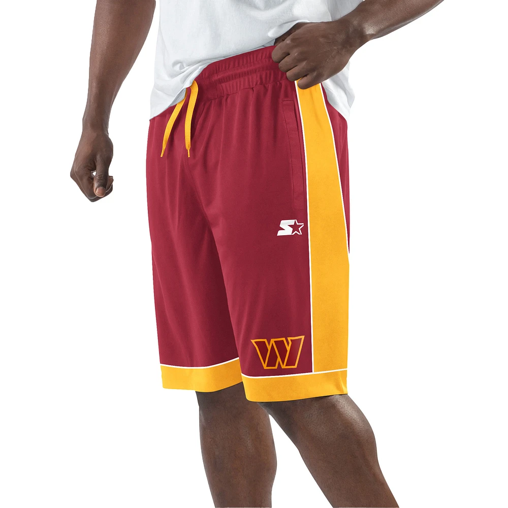 Short de mode préféré des fans Washington Commanders Starter bordeaux/or pour hommes