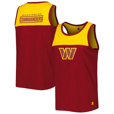 Débardeur mode Starter bordeaux/or Washington Commanders Logo Touchdown pour homme