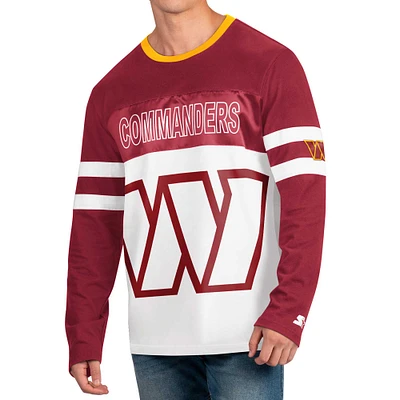 Men's Starter Burgundy/White Washington Commanders Halftime Long Sleeve T-Shirt