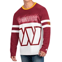 T-shirt à manches longues Starter Washington Commanders mi-temps bordeaux/blanc pour homme