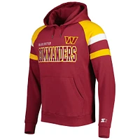 Sweat à capuche raglan Starter Washington Commanders Draft Fleece bordeaux pour homme