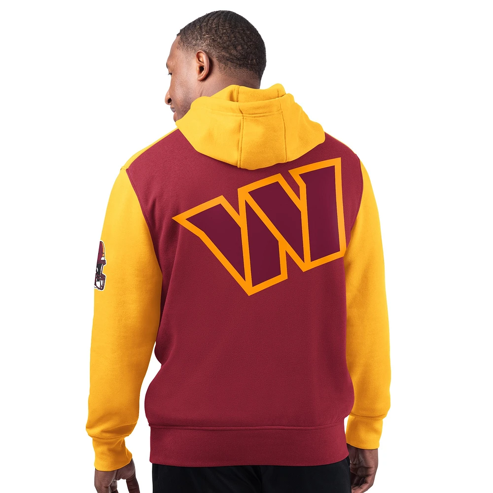 Men's Starter Burgundy Washington Commanders Extreme Pullover Hoodie