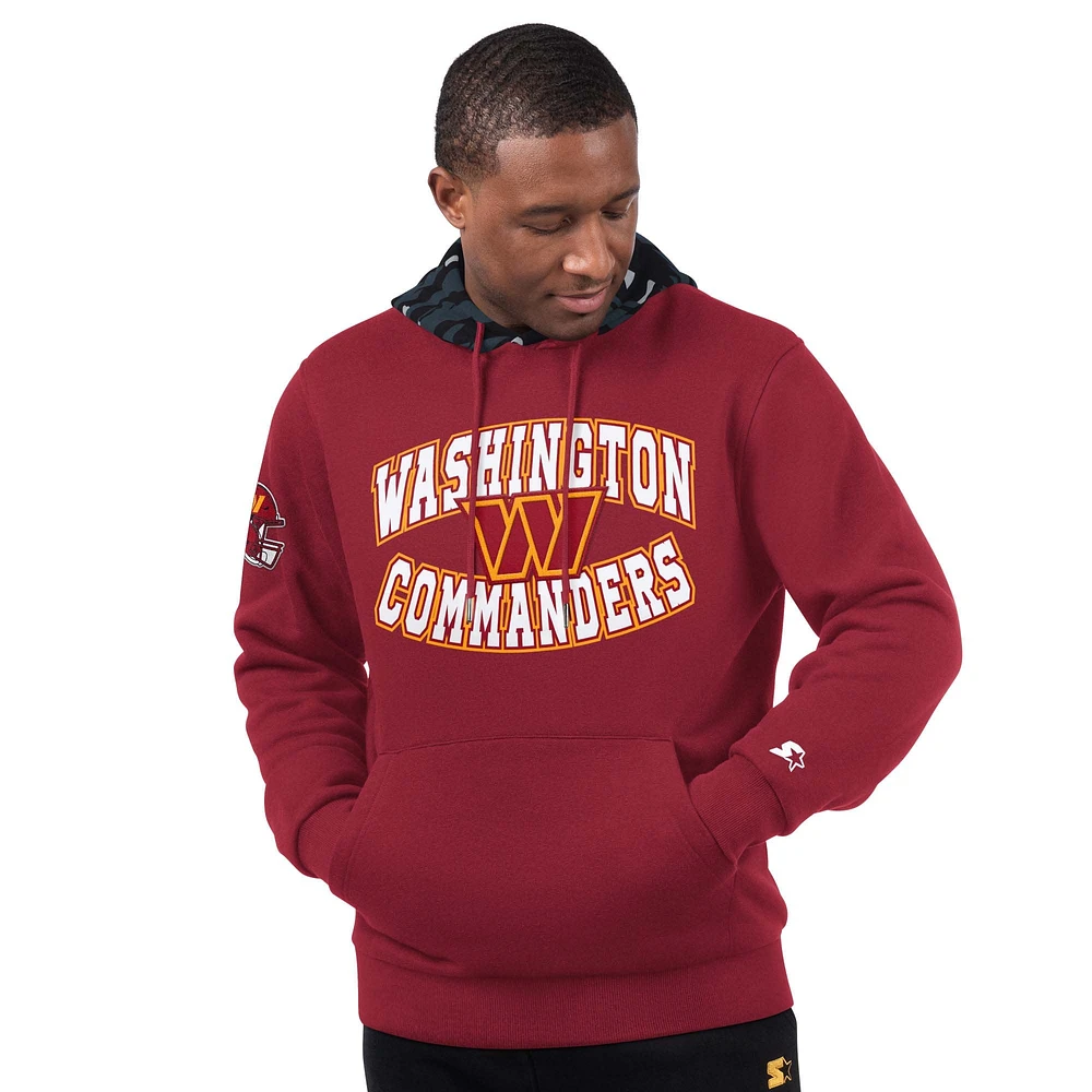 Men's Starter Burgundy Washington Commanders Thursday Night Gridiron Pullover Hoodie