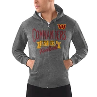 Men's Starter Charcoal Washington Commanders Domestic Post Season Full-Zip Hoodie