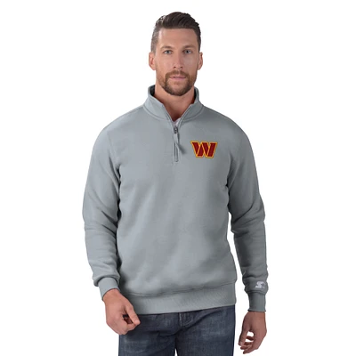 Sweat-shirt à capuche zippé classique gris pour homme des Washington Commanders