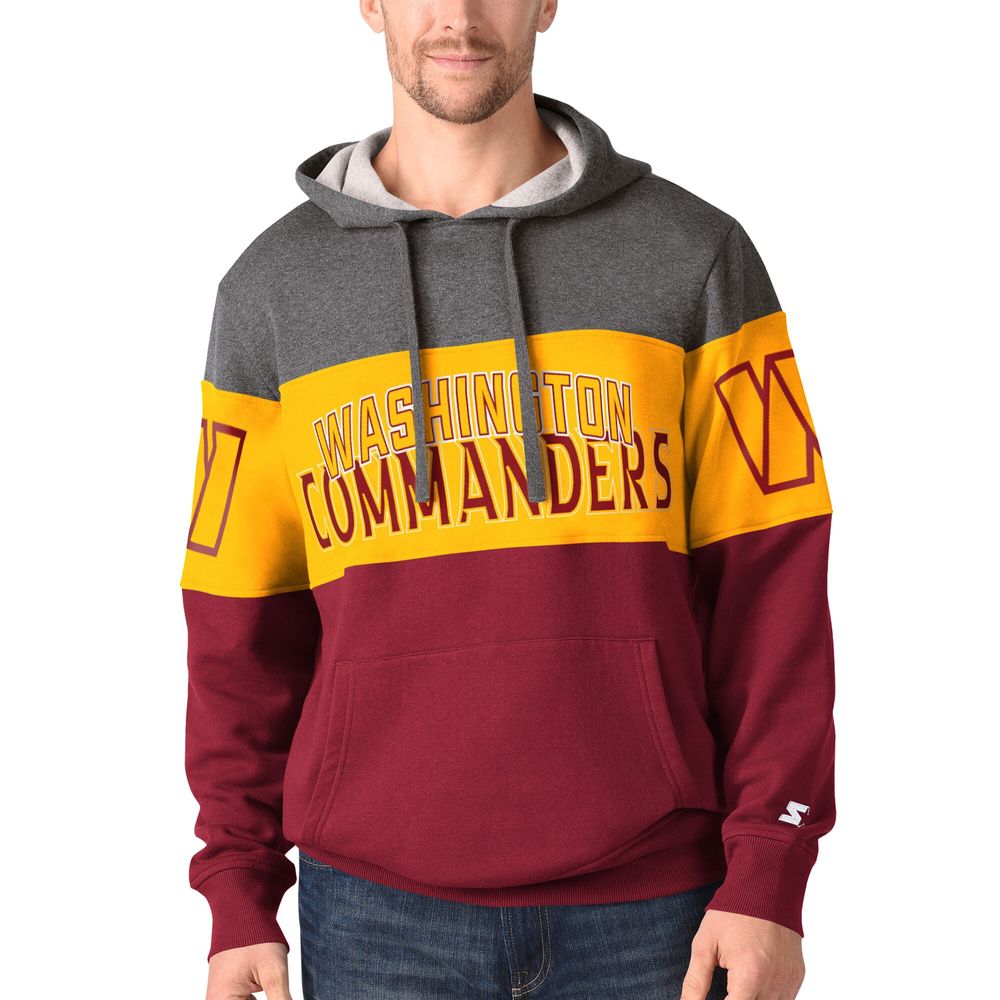 Starter Men's Starter Heather Gray/Burgundy Washington Commanders Extreme  Current - Pullover Hoodie