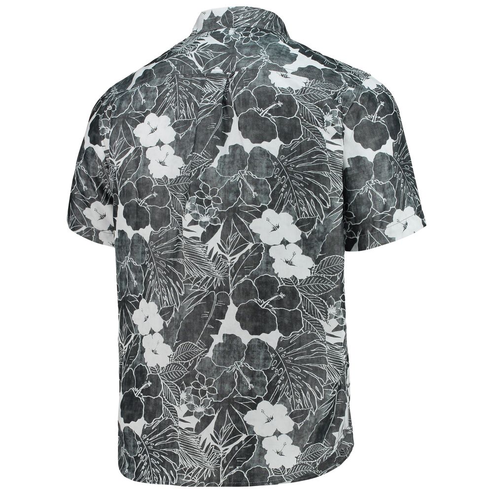 Men's Tommy Bahama Black Washington Commanders Coconut Point Playa Floral IslandZone Button-Up Shirt