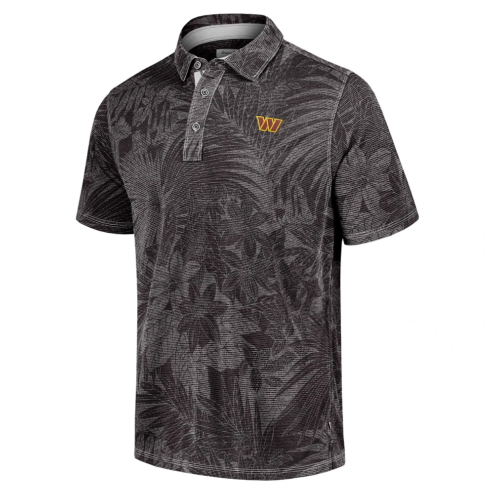 Polo Tommy Bahama noir pour homme Washington Commanders Sport Santiago Paradise