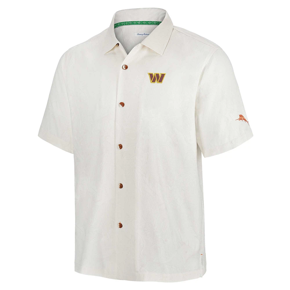 Men's Tommy Bahama White Washington Commanders Coconut Matchup Camp Button-Up Shirt