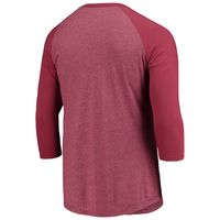 Men's Washington Commanders Majestic Threads Burgundy Wordmark 3/4-Sleeve Raglan Tri-Blend T-Shirt