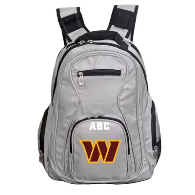 Washington Commanders MOJO Personalized Premium Laptop Backpack - Gray