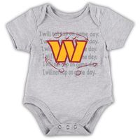 Newborn & Infant Burgundy/Gold/Heather Gray Washington Commanders Three-Piece Eat Sleep Drool Bodysuit Set