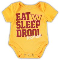 Newborn & Infant Burgundy/Gold/Heather Gray Washington Commanders Three-Piece Eat Sleep Drool Bodysuit Set