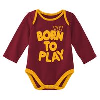 Newborn & Infant Burgundy/Heathered Gray Washington Commanders Born To Win Two-Pack Long Sleeve Bodysuit Set