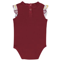 Newborn & Infant Washington Commanders Happy Hearts 2-Piece Bodysuit Set