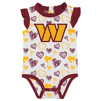 Newborn & Infant Washington Commanders Happy Hearts 2-Piece Bodysuit Set