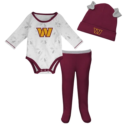 Ensemble pantalon et bonnet pour nouveau-né bébé Washington Commanders Dream Team blanc/bordeaux