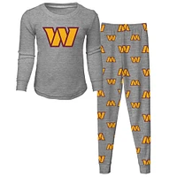 Preschool Heather Gray Washington Football Team Long Sleeve T-Shirt & Pants Sleep Set