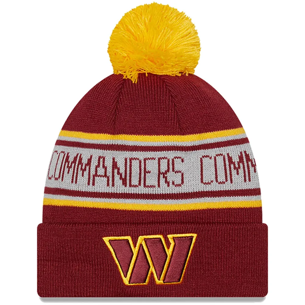 Men's '47 Burgundy Washington Commanders Bering Cuffed Knit Hat with Pom