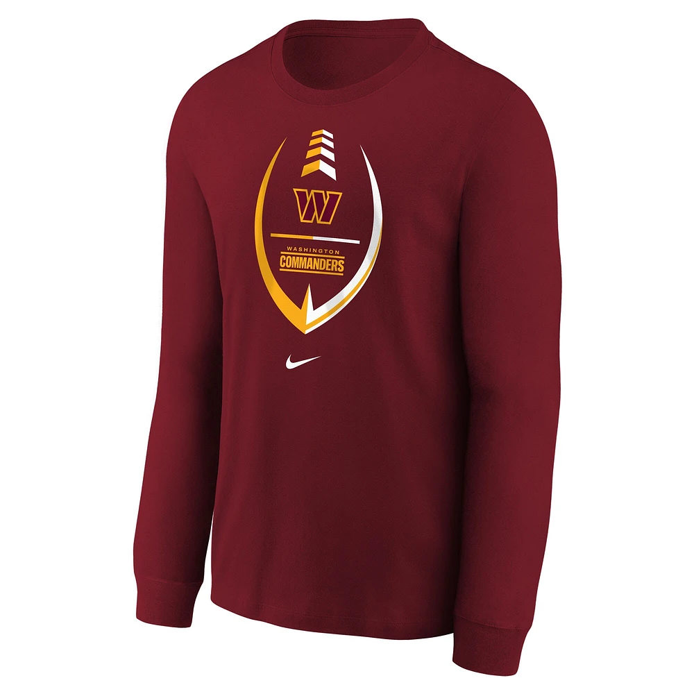 Preschool Nike Burgundy Washington Commanders Icon Football Performance Long Sleeve T-Shirt