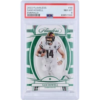 Carte de recrue authentifiée Sam Howell Washington Commanders 2022 Panini Flawless Emerald #98 #3/5 PSA 8