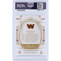 Carte de recrue authentifiée Sam Howell Washington Commanders 2022 Panini Flawless Emerald #98 #3/5 PSA 8