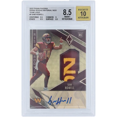 Carte relique authentifiée 8,5/10 du logo Panini Phoenix 2022 autographiée par Sam Howell Washington Commanders #RMS-SH #1/1 BGS - Sous-grades 9,5, 9, 8,5, 8,5