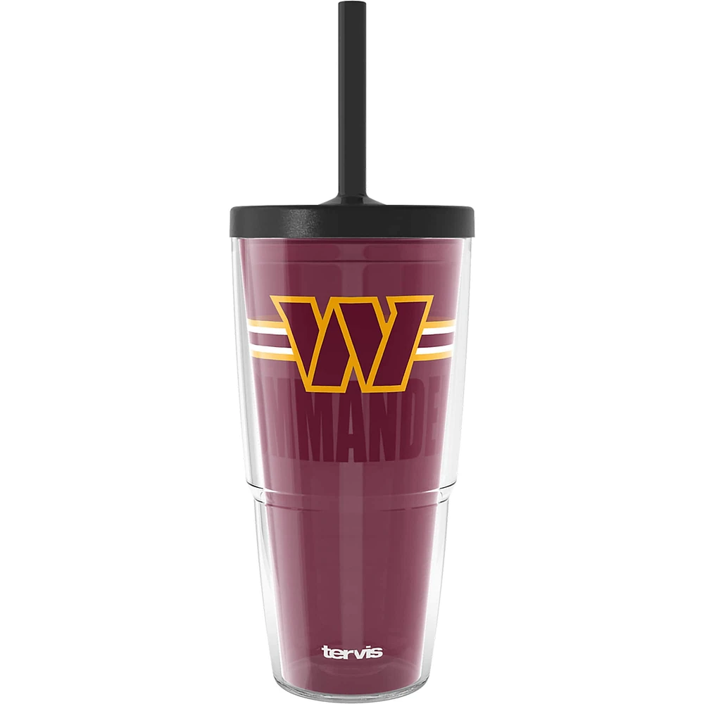 Gobelet classique Tervis Washington Commanders de 24 oz avec couvercle à paille Go the Distance