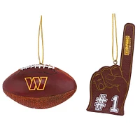 Ensemble de deux décorations de doigts en mousse et ballon de football Washington Commanders de The Memory Company