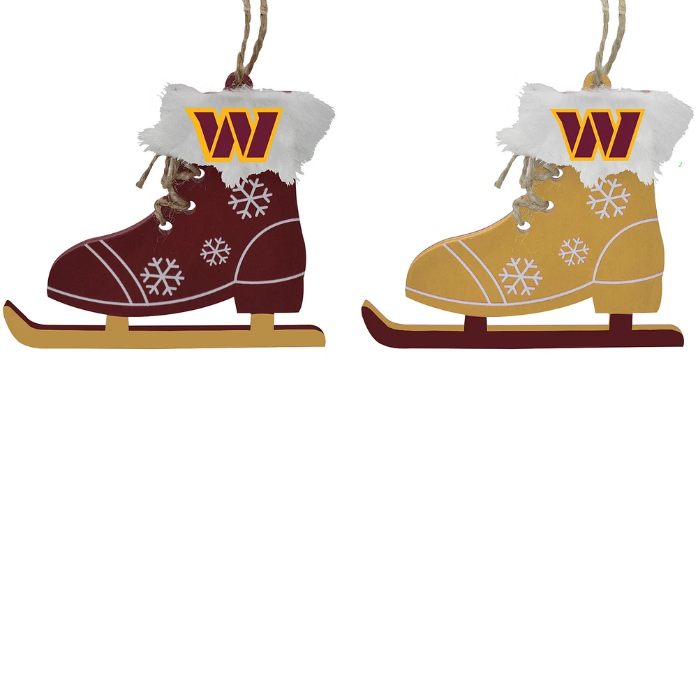 The Memory Company Washington Commanders Two-Pack Ice Skate Ornament Set