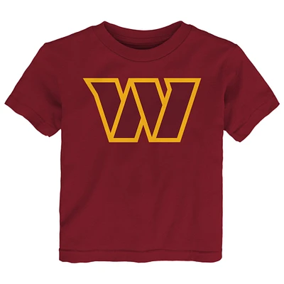 T-shirt bordeaux avec logo principal des commandants de Washington pour tout-petits