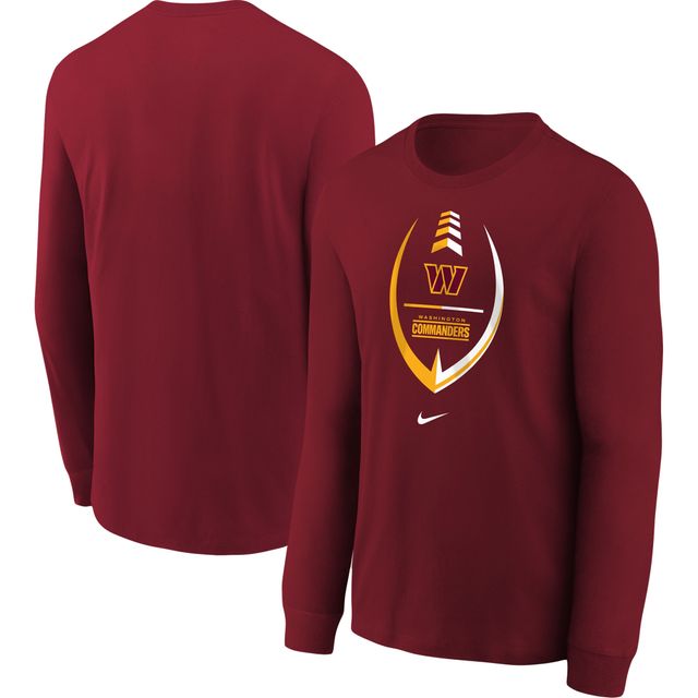 T-shirt à manches longues Nike Washington Commanders Icon pour tout-petit - Bordeaux