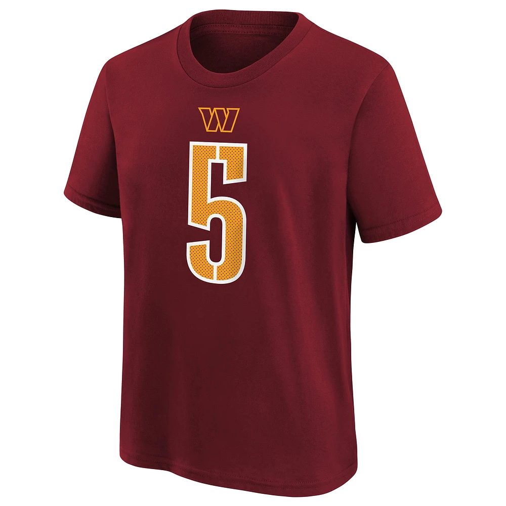 T-shirt Nike pour tout-petit Jayden Daniels Bordeaux Washington Commanders avec nom et numéro de joueur
