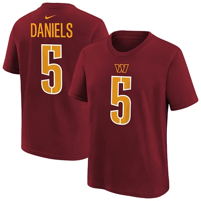 T-shirt Nike pour tout-petit Jayden Daniels Bordeaux Washington Commanders avec nom et numéro de joueur