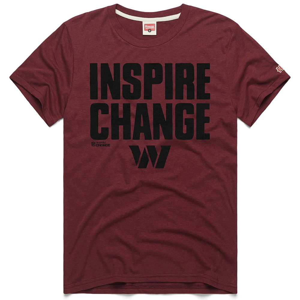 Unisex Homage Burgundy Washington Commanders 2024 Inspire Change Tri-Blend T-Shirt